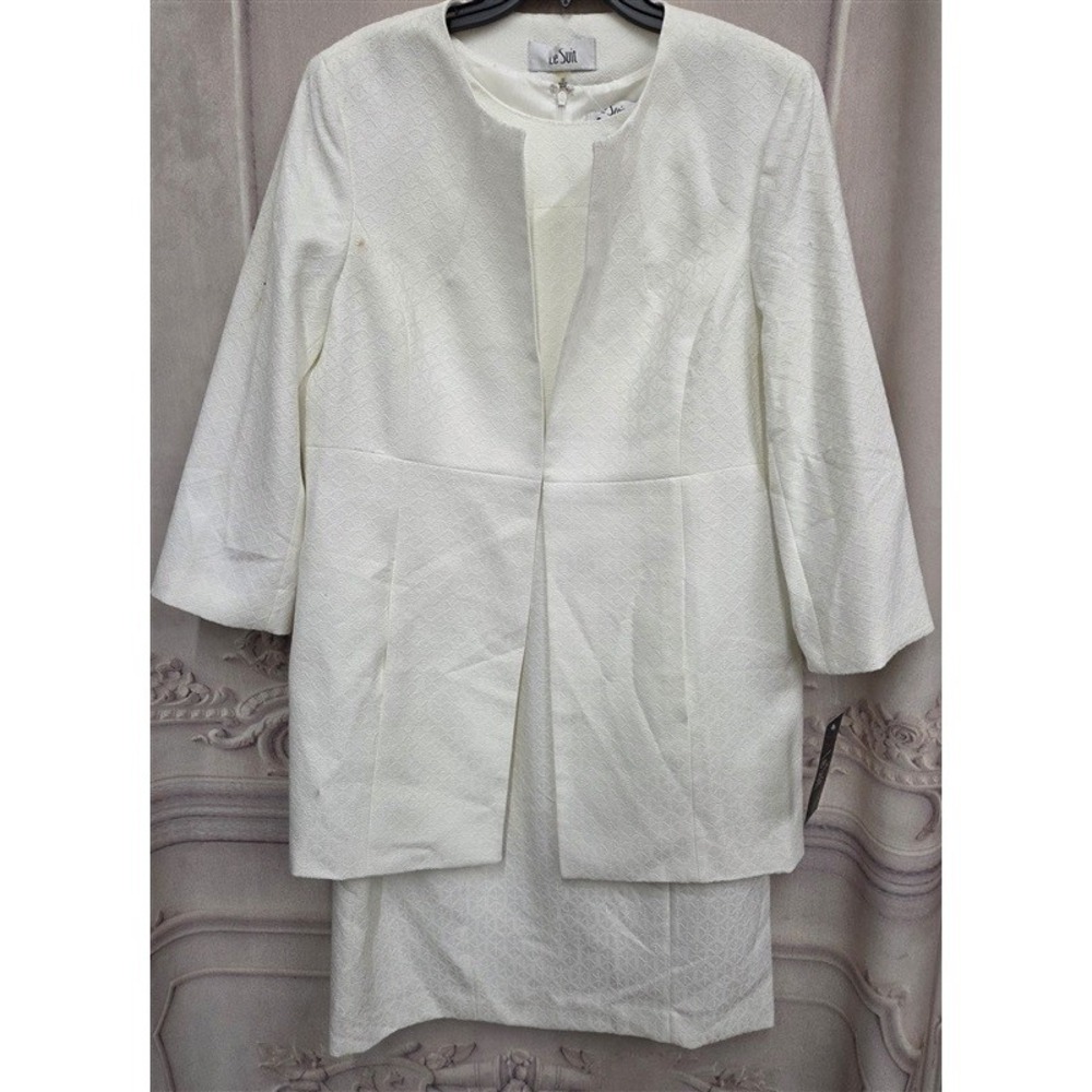 NWOT Le Suit 16 Vanilla Ice Sleeveless Tank Dress & Jacket 130765